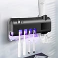 thumbnail image 1 of Organizador Soporte de cepillo de dientes solar UV Dispensador de pasta de dientes de montaje en pared (botón negro) Ndcxsfigh Nuevos Originales, 1 of 5