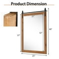 thumbnail image 3 of Gymax Farmhouse Bathroom Mirror Barn Door Style Rectangular Wall Mounted 40''x 21'', 3 of 10