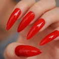 thumbnail image 2 of Uñas postizas Coolnail extra largas con punta stiletto rojas, 2 of 8