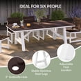 thumbnail image 5 of WestinTrends Cape May 90" HDPE Rectangle Outdoor Patio Dining Table With Umbrella Hole and Metal Frame, Dark Brown, 5 of 15