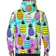 thumbnail image 7 of Naloa Graffiti Pineapples Men's Casual Hooded Collar Drawstring Hoodies Pullover Sweatshirts Casual Long Sleeve Shirts-3X-Large, 7 of 7