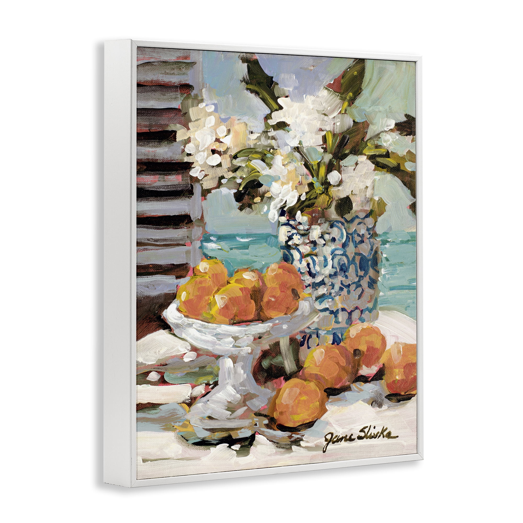Stupell Industries Coastal Fruits Still Life Food & Beverage Painting White Framed Art Print Wall Art, 24 x 30
