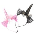 thumbnail image 3 of Shisuyan Unicorn Hair Hoops for Kids and Adults Assorted Color Cloth Lovely Decor for Party 2Pcs, 3 of 9