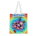 thumbnail image 1 of Tiny Toons: Looniversity Bolso de tela con estampado de lienzo para mujer, bolsa de compras reutilizable y estética, con cremallera interior, regalo para mujer,40*40cm., 1 of 6