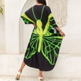 thumbnail image 4 of WULMLEO Kaftan Dresses for Women V Neck Batwing Sleeve Moomoo Nightgowns for Swimwear Plus Size Colorful Dresses Green One Size, 4 of 5