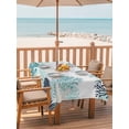 thumbnail image 2 of Outdoor Tablecloth with Umbrella Hole for Patio/Picnic/Party/Camping, Coastal Corals Waterproof Table Cloth Rectangle Table Cover Washable, Ocean Starfish Beach Conch Turquoise Gray (52"x 70"), 2 of 9