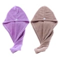 thumbnail image 1 of Paquete de 2 toallas de microfibra para envolver el cabello, turbante de secado rápido, toalla para envolver el cabello suave y súper absorbente, 1 of 5