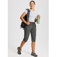 thumbnail image 6 of BALEAF Women's 15" Long Shorts Below The Knee Capri Hiking Cargo Shorts Lightweight Quick Dry Elastic Waist for Casual Dark Gray S, 6 of 7