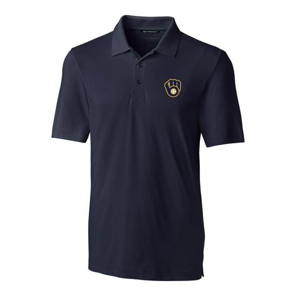 Men's Cutter & Buck Navy Milwaukee Brewers Big & Tall Forge Stretch Polo