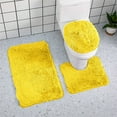 thumbnail image 4 of Kugisaki Flocked Toilet Rugs Set 3 Piece, Soft Comfortable Absorbent Non-Slip Washable Toilet Mats with an U-Shaped Toilet Rug, Multicolor Toilet Bathroom Floor Mat, 4 of 8