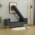 thumbnail image 5 of Spaco 65.35" Wide Corduroy Storage Soft Bench with Backrest and Two Bolster Pillows, Soft Bench with Armrests for Indoor as Living Room, Entryway, Gray, 5 of 9