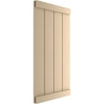 thumbnail image 3 of Ekena Millwork 22"W x 50"H Rustic Four Board Joined Board-n-Batten Smooth Faux Wood Shutters w/End Batten (Per Pair), Primed Tan, 3 of 10