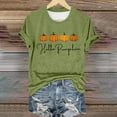 thumbnail image 2 of Womens Tops Autumn Pumpkin Embroidery Print T-Shirt Cute Graphic Short Sleeve Crew Neck Tee Soft Breathable Blend Fabric 4Xl Sweaters For Women, 2 of 4