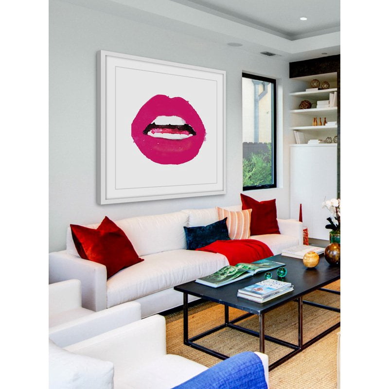 "Lips Colors Pink" Framed Painting Print
