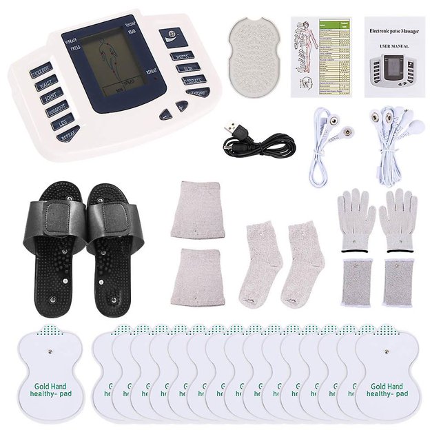 Estimulador muscular eléctrico con botón ruso/inglés, masajeador de terapia, pulso Tens, acupuntura, cuerpo completo, masaje Ems, cuidado de relajación kaili Sencillez