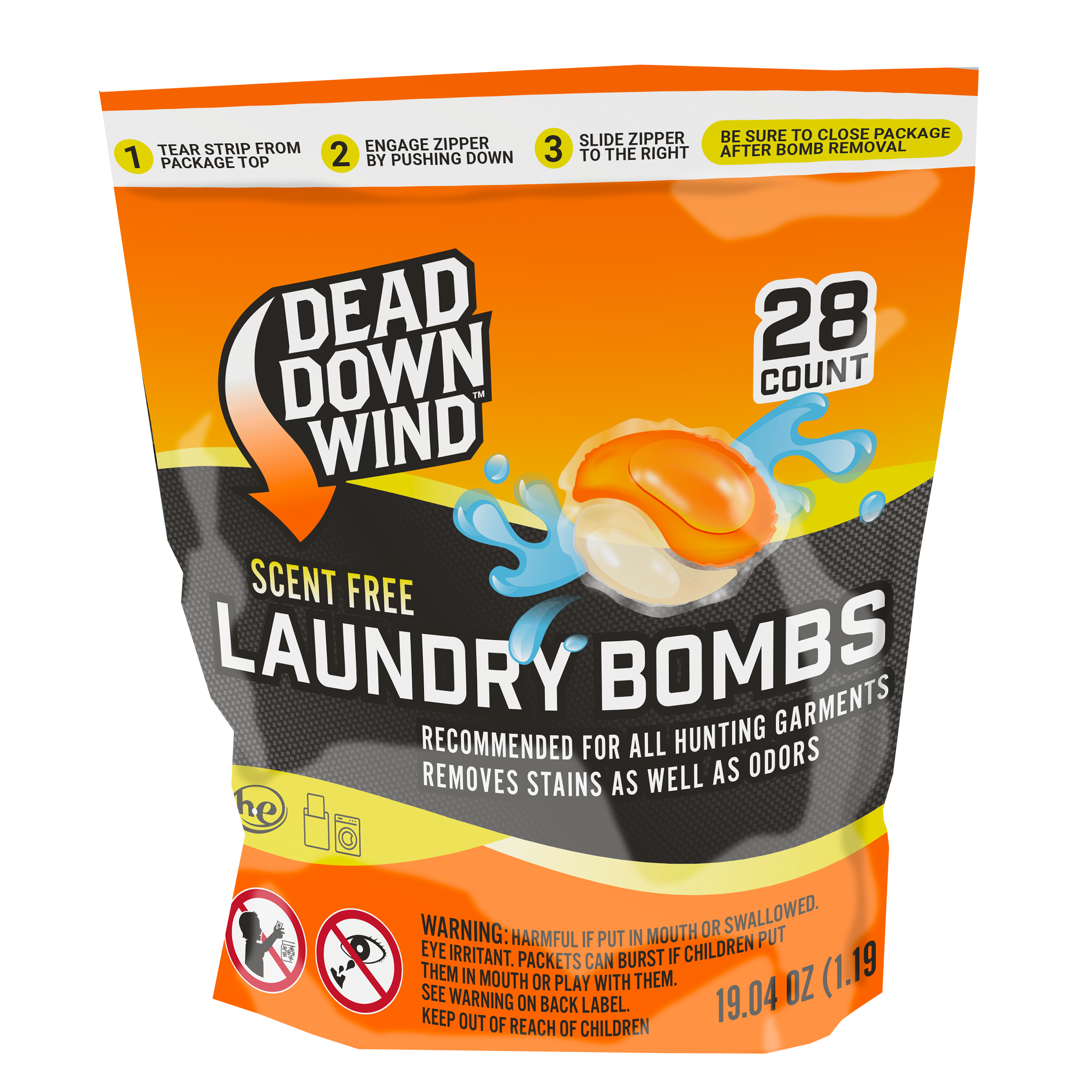 Dead Down Wind Laundry Bombs Detergent Pods, Unscented, 28 Count photo 1