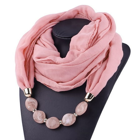 

EGNMCR Shawl Women Cotton Linen Necklace Pendant Scarf Ethnic Style Soft Necklace Scarf - Fall Savings Clearance