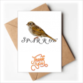 thumbnail image 1 of Compagnons de Nourriture Moineaux Oiseaux Merci Cartes Enveloppes Note Vierge, 1 of 3