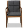 thumbnail image 2 of Theresa Mid-Century Modern Dark Grey Fabric Upholstered Living Room Accent Chair, 2 of 6