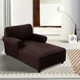 thumbnail image 2 of Rosnek Chaise Lounge Cover Stretch Chaise Chair Slipcovers with Arms for Living Room, Brown, 2 of 7