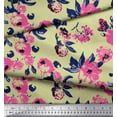 thumbnail image 3 of Soimoi Beige Poly Georgette Fabric Artistic Leaf & Floral Fabric Prints By Yard 52 Inch Wide, 3 of 3