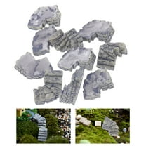 FUTUREORYY 10Pcs Resin Step Stone for Miniature Garden Decor and Home in Grey with Simple Style