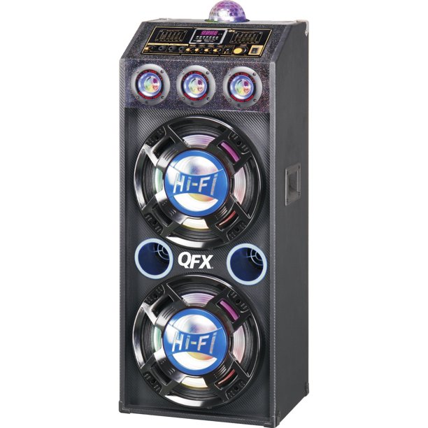 QFX SBX412207 Dual 12" 4,000W Bluetooth Speaker with Disco