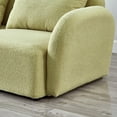 thumbnail image 3 of ARCTICSCORPION Cloud Minimalist Teddy Fabric Upholstered Floor Couch with Throw Pillows, Light Green, 3 of 6