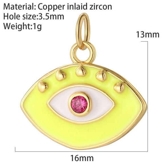 EOEMY Enamel Evil Blue Eye For Jewelry Making Supplie Gold Dijes Necklace Pendant-Ac220037G5