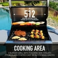 thumbnail image 3 of Permasteel 3-Burner Gas Grill, Compact Propane Grill, Outdoor BBQ, Foldable Side Tables, Azure Blue, 3 of 10