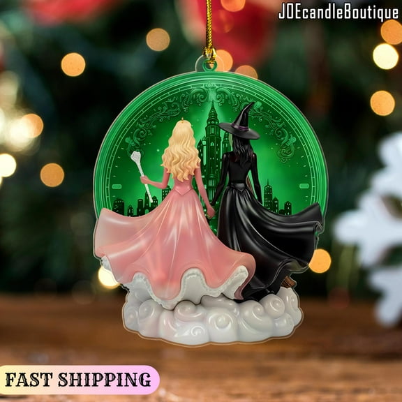 Wicked Defying Gravity Emerald Castle Ornament, Wicked Friendship, Broadway Musical Snow Globe, Wicked Christmas Ornament, Wicked Ornament