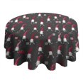 thumbnail image 4 of Dark Gray Christmas Gnome Pattern Round Tablecloth 60"x60",Wrinkle Wipeable Table Cloth for Kitchen Dining Room Picnic Patio Party, 4 of 6