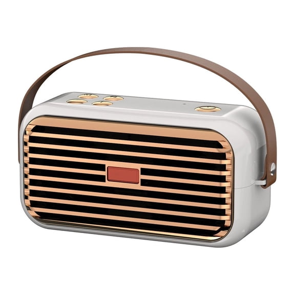 LACKUST Bluetooth Speaker Outdoor Portable Bluetooth Stereo Radio Wireless Handheld Support,White