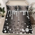 thumbnail image 2 of Homewish Silver Splash Glitter Full Size Sheets 4-Piece for Kids Children Teens,Bling Crystal Breathable Bed Sheets,Leopard Print Lightweight Sheet Sets,Lightweight Room Decor, 2 of 7