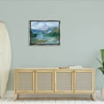 thumbnail image 2 of River Through Mountains Abstract Scene Landscape Painting Luster Gray Framed Art Print Wall Art, 2 of 6