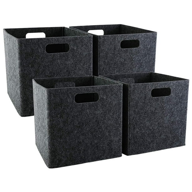 Foldable Storage Squares 4 Pack, Square Storage Bins with Dual Handles