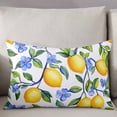 thumbnail image 3 of Yellow Lemon Throw Pillow Cover 12 x 20 Inch Decorative Pillow Cover Blue Flower Botanical Blossom Motif Spring Lumbar Pillowcase Seasonal Rectangle Cushion Case for Couch Sofa Bed Living Room, 3 of 7