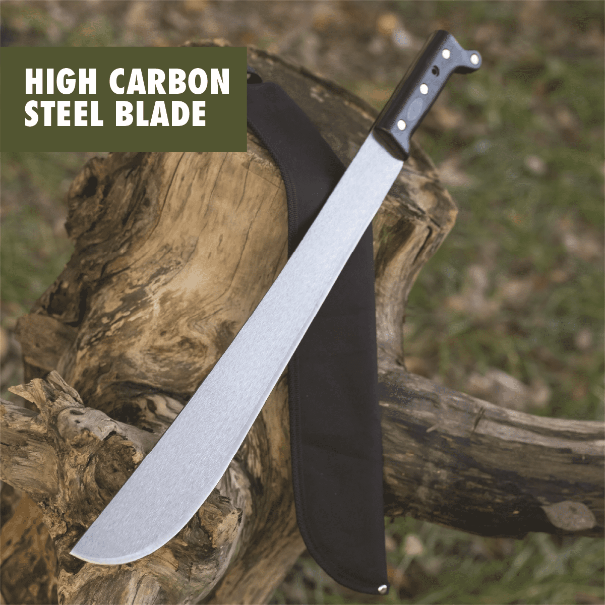 Ozark Trail Machete with Sheath, 18-inch Blade, Outdoor