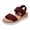Wine, variant on Womens Wedge Sandals Comfortable Cushioned Non Slip Sole for All Day Walking Trendy Elastic Ankle Strap Summer Dressy Shoes Wine Size 6