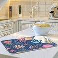 thumbnail image 6 of Yayeee Dish Drying Mat for Kitchen Counter 16"x18" Microfiber Absorbent Pad, Pink Jellyfish, 6 of 7