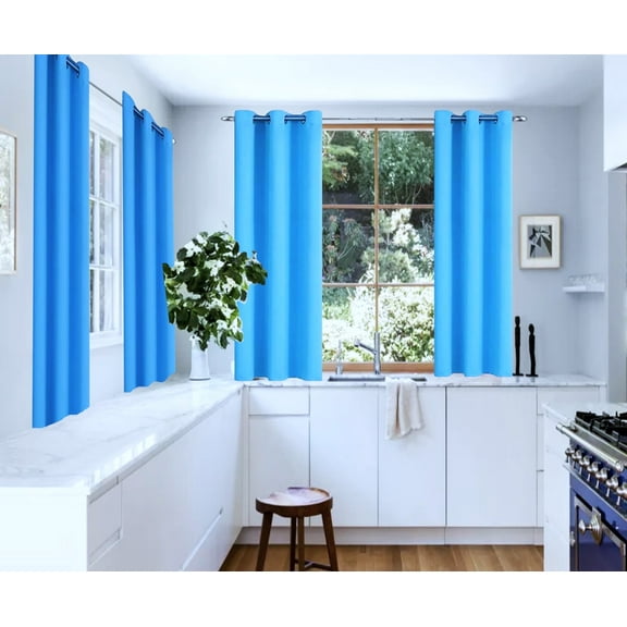 2 Panels Set Thermal Insulated Window Curtain Blackout Drapes for Bedroom Kitchen Closet K68 TURQUOISE 63" Long Home Décor