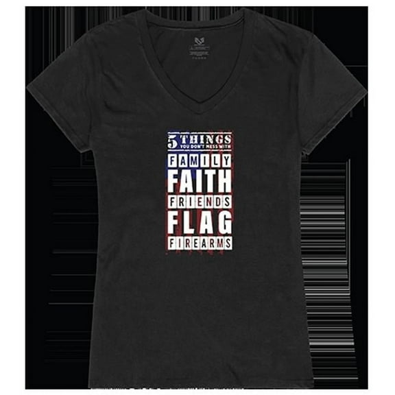 Rapid Dominance  5 Things YDMW 2 Graphic V-Neck T-Shirts, Black - Medium