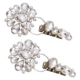 thumbnail image 3 of Transemion Luxury Metal Alloy Rhinestones Duckbill Button Suede Coat Fur Silver Accessory, 3 of 5
