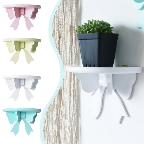 FurNest Cute Wooden Bow Shelf Nordic Wall-mounted Children Room Decor Shelv