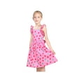thumbnail image 4 of Girls Dress Pink Apple Fruit Printed Back To School Sundress Sleeveless 4 Years, 4 of 8