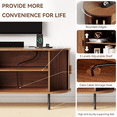 thumbnail image 3 of MARNUR 63" TV Stand for 70" TV, Wood Entertainment Center with Storage and Shelves, 2 Sliding Tambour Doors, Mid-Century Modern, Walnut, 3 of 9