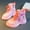 Pink, variant on Luogg Children's Winter Leather Lace Up Stylish Color Matching Side Zipper Boots Girls Rain Boots Size 3.5-4 Years
