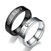 King or Queen 6 or 8mm Stainless Steel Wedding Band Ring Men or Women by Ginger Lyne