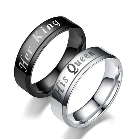 King or Queen 6 or 8mm Stainless Steel Wedding Band Ring Men or Women by Ginger Lyne