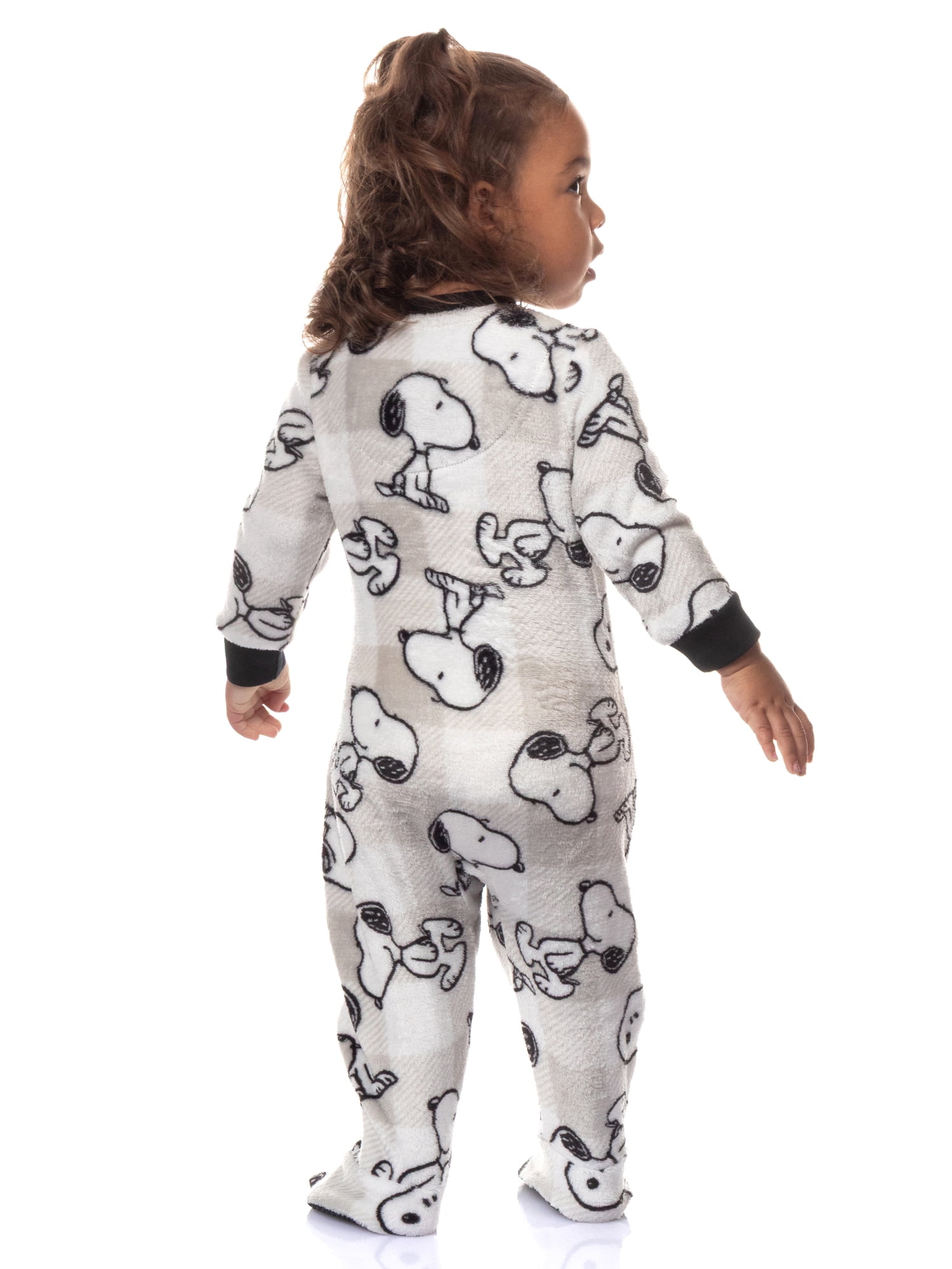 Peanuts Unisex Toddlers Snoopy Plaid Matching Family Pajamas One Piece, Sizes 2T-5T